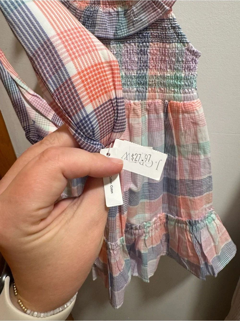 CREWCUTS matching smocked dress and headband toddler